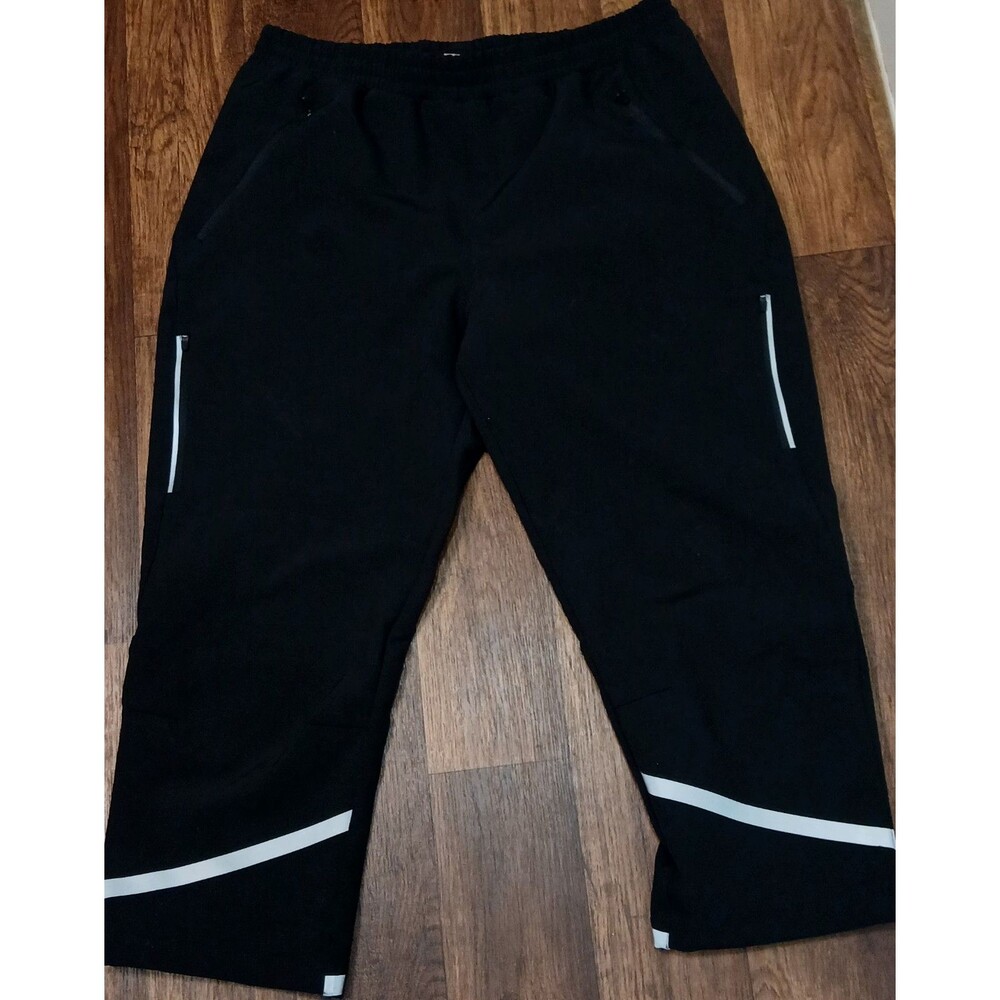 BALEAF FLEECE LINED CAPRI PANTS WOMEN'S XL BLACK ZIP POCKET RUN REFLECTIVE